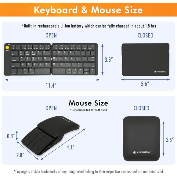 J-Tech Digital Ultra Slim Bluetooth Keyboard & Mouse (1523) - Picture 7 of 8